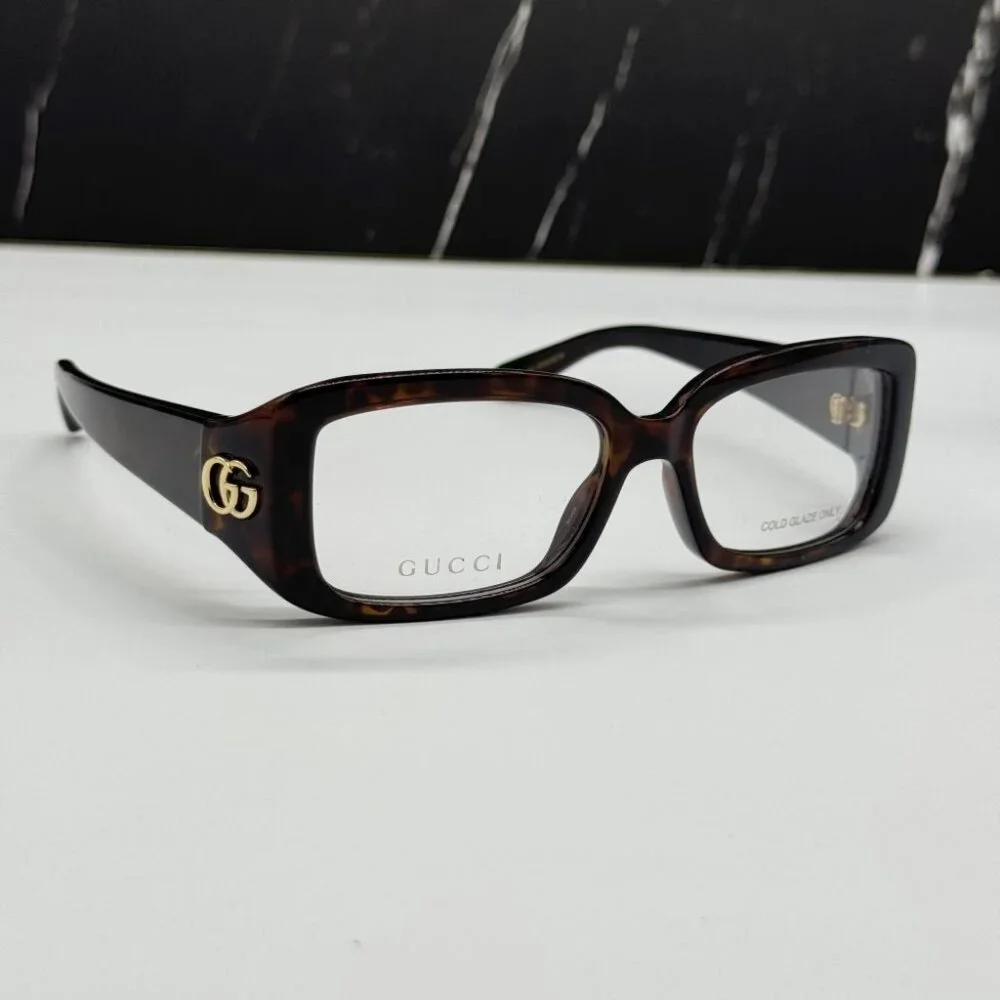 NEW GG1406O 002 GUCCI HAVANA SQUARE WOMEN GUCCI EYEGLASSES